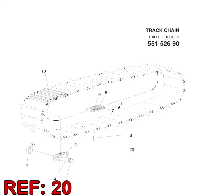 55153735 551 537 35 TRACK CHAIN - Sandvik Technical Drawing