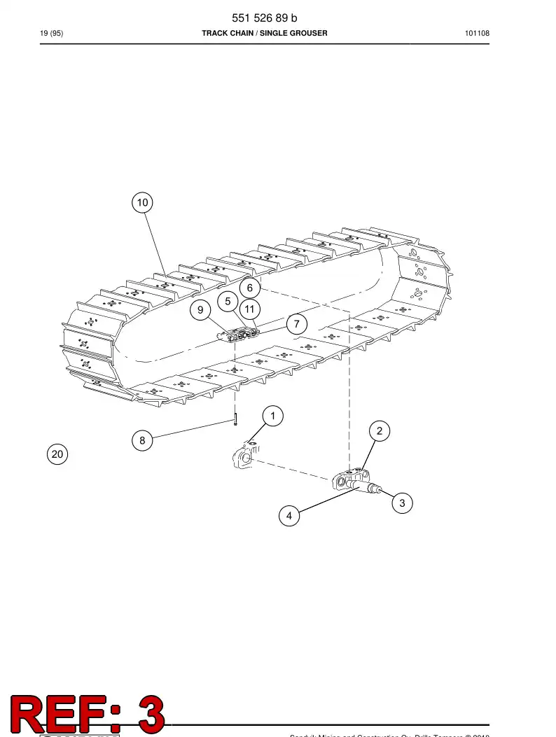 55153736a 551 537 36a 551-537-36a Pin - Sandvik Technical Drawing