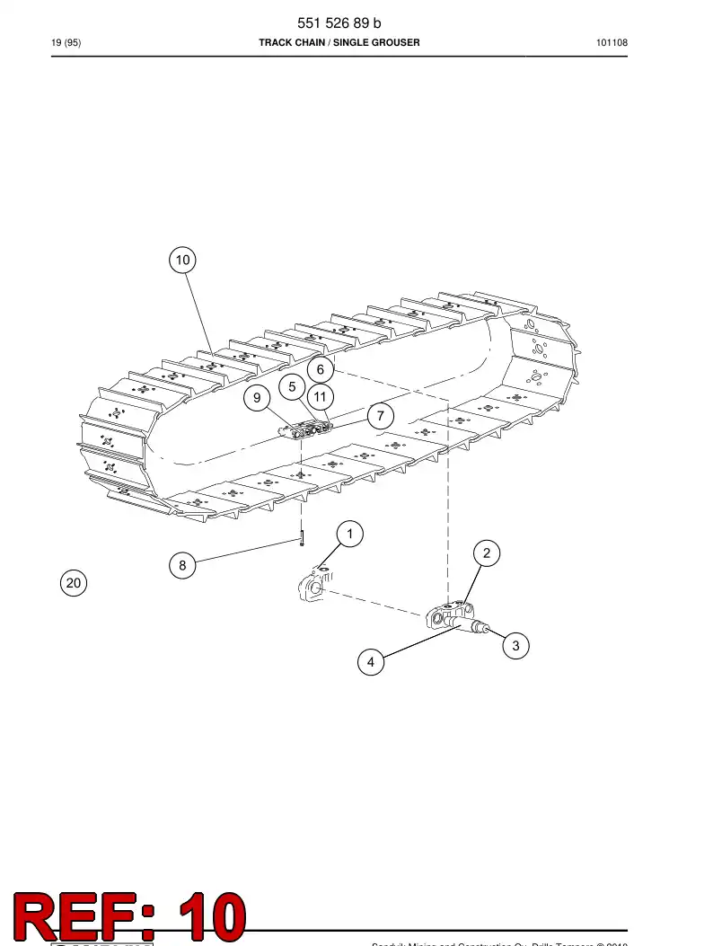 55153740b 551 537 40b Ground plate - Sandvik Technical Drawing
