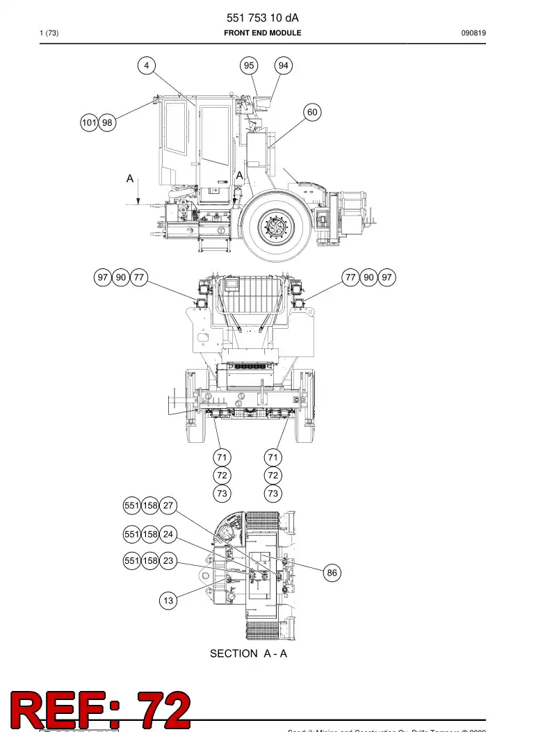 55153743c 551 537 43c Light - Sandvik Technical Drawing