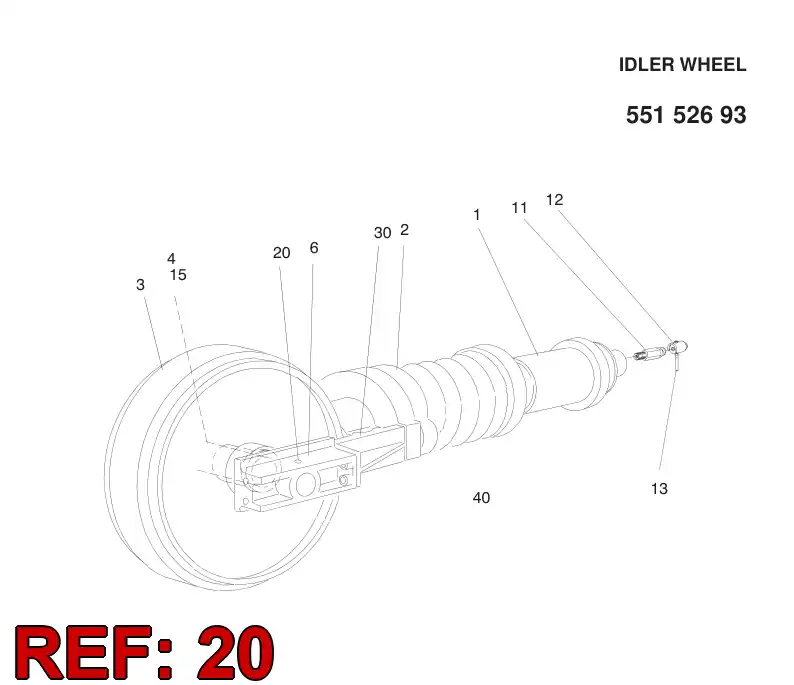 55153760 551 537 60 WHEEL ASSEMBLY - Sandvik Technical Drawing