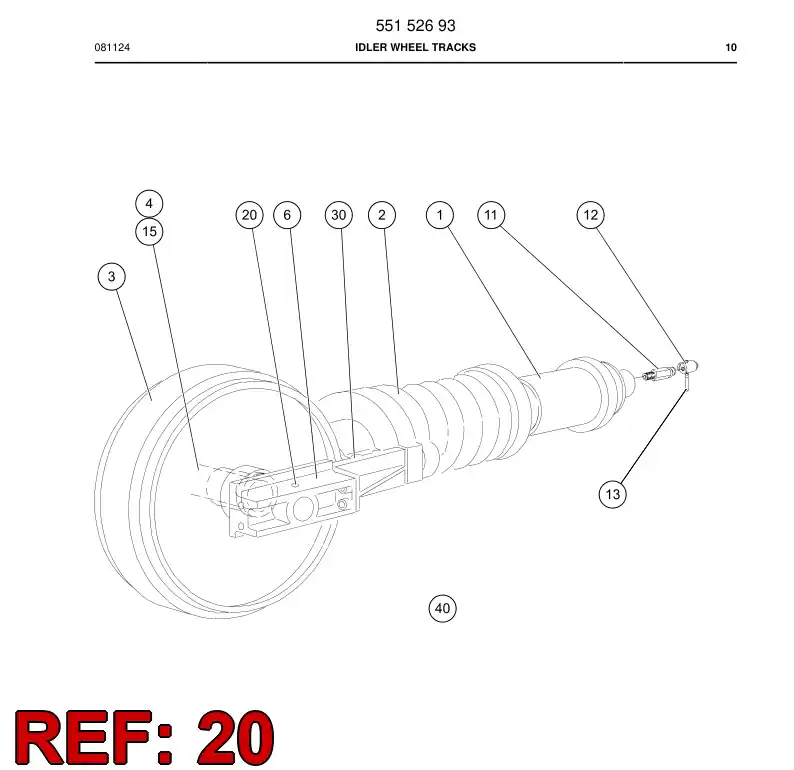 55153760a 551 537 60a Wheel assembly - Sandvik Technical Drawing