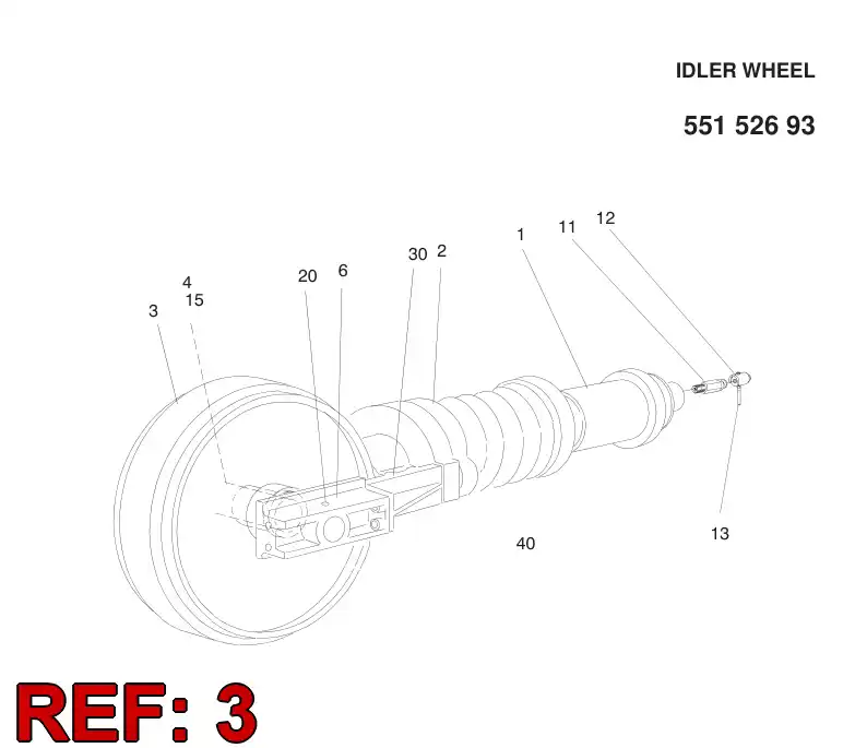 55153762 551 537 62 WHEEL - Sandvik Technical Drawing