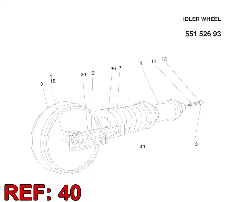 55153769 551 537 69 Wheel assembly - Sandvik Technical Drawing