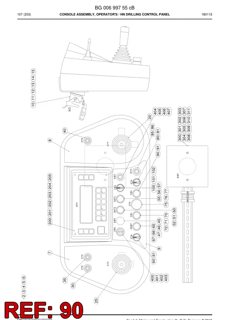 55153953 551 539 53 Push Button - Sandvik Technical Drawing