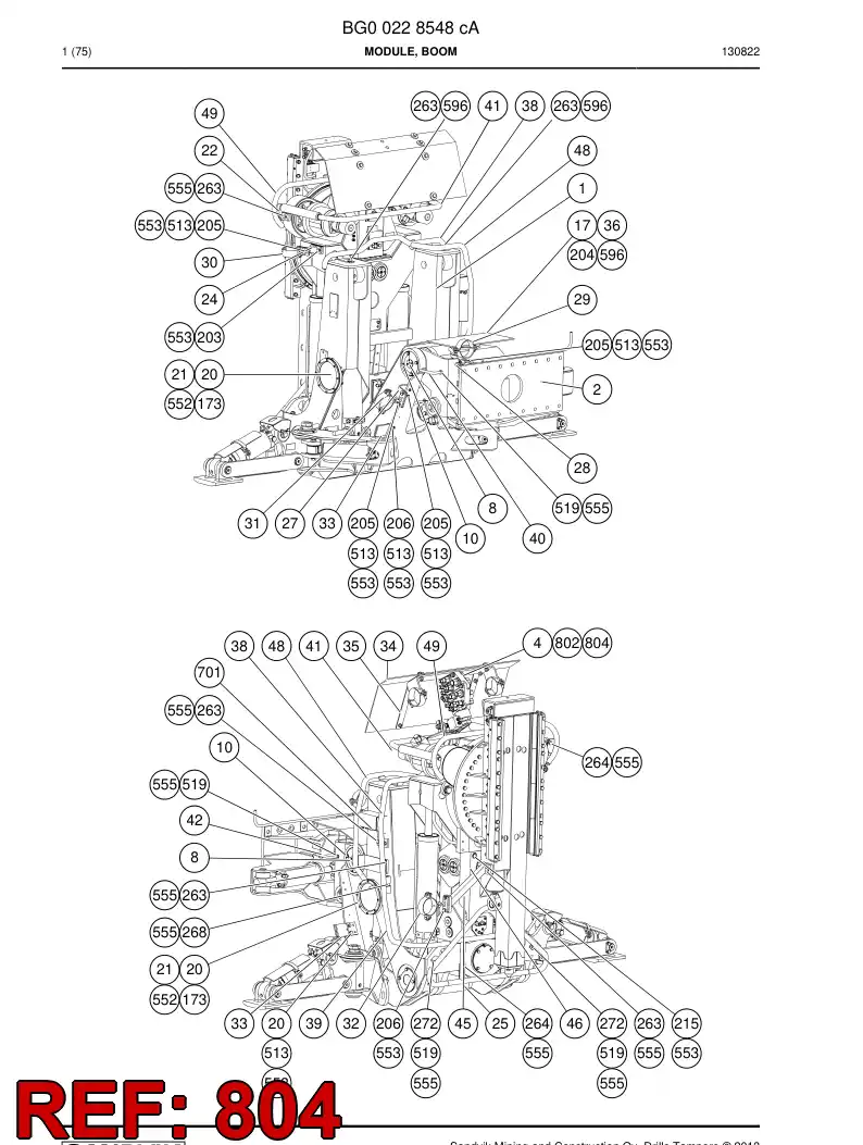 55154016c 551 540 16c Hosing Set - Sandvik Technical Drawing