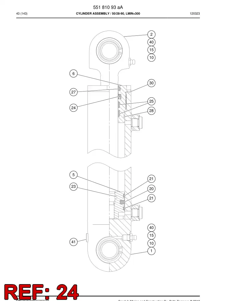 55154134 551 541 34 Seal, Rod - Sandvik Technical Drawing