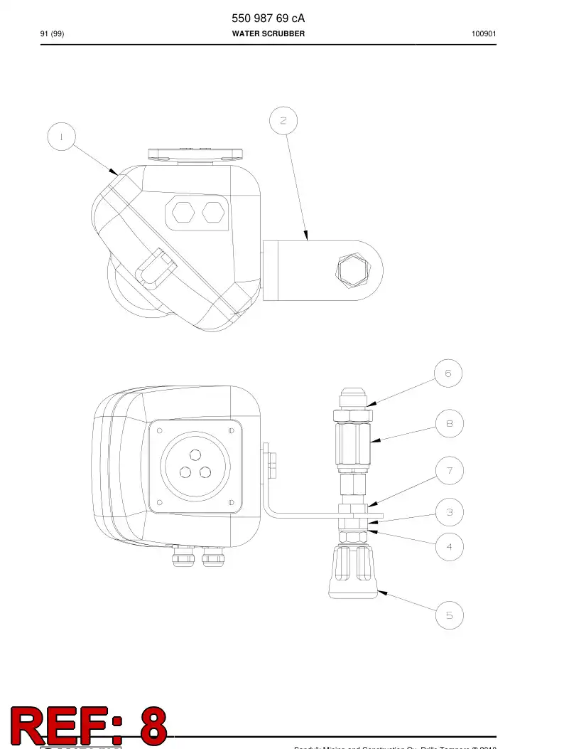 55154163 551 541 63 Swivel connector - Sandvik Technical Drawing