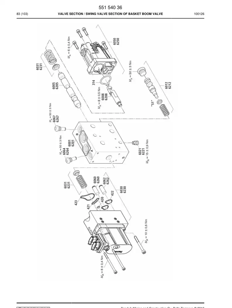 55154257 551 542 57 Cover - Sandvik Technical Drawing