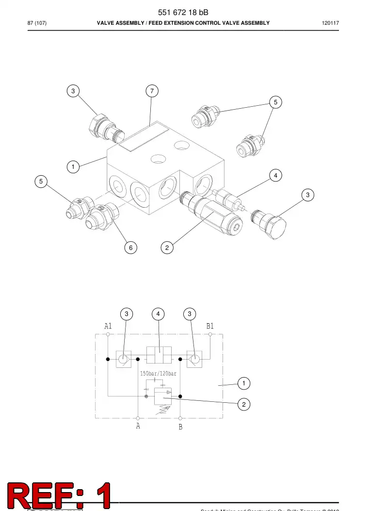 55154280 551 542 80 Frame - Sandvik Technical Drawing