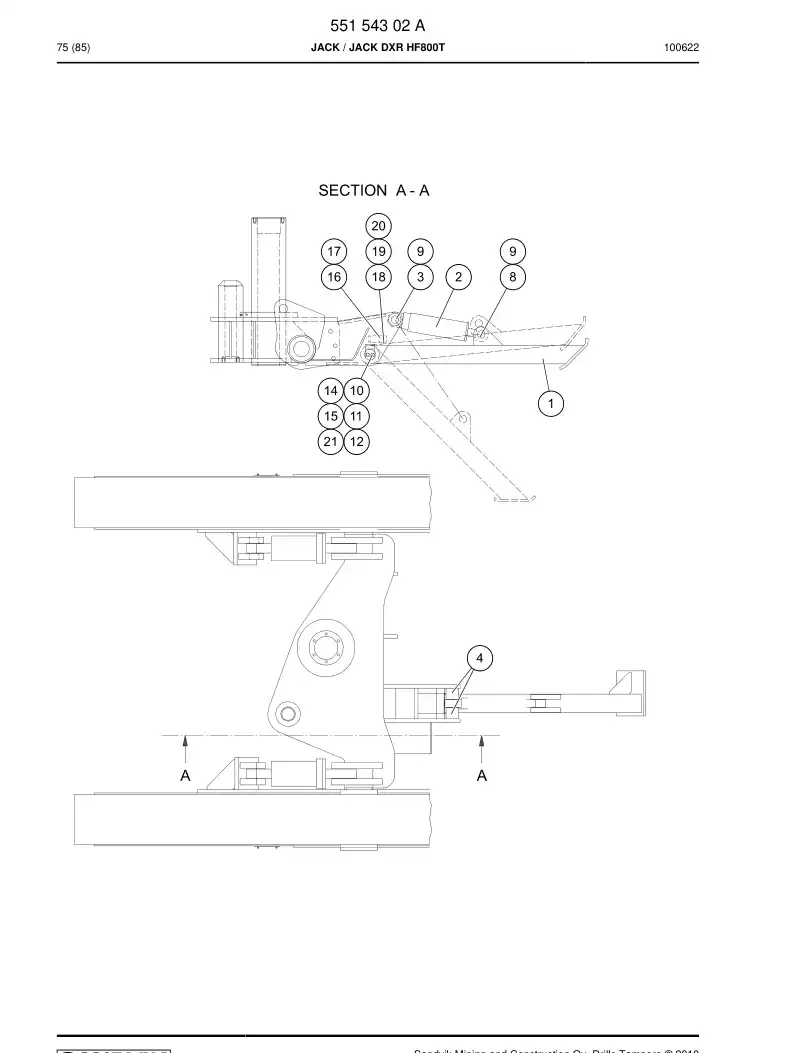 55154302 551 543 02 JACK - Sandvik Technical Drawing
