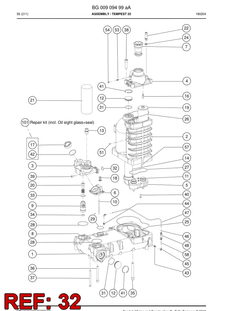 55154616 551 546 16 O-Ring - Sandvik Technical Drawing