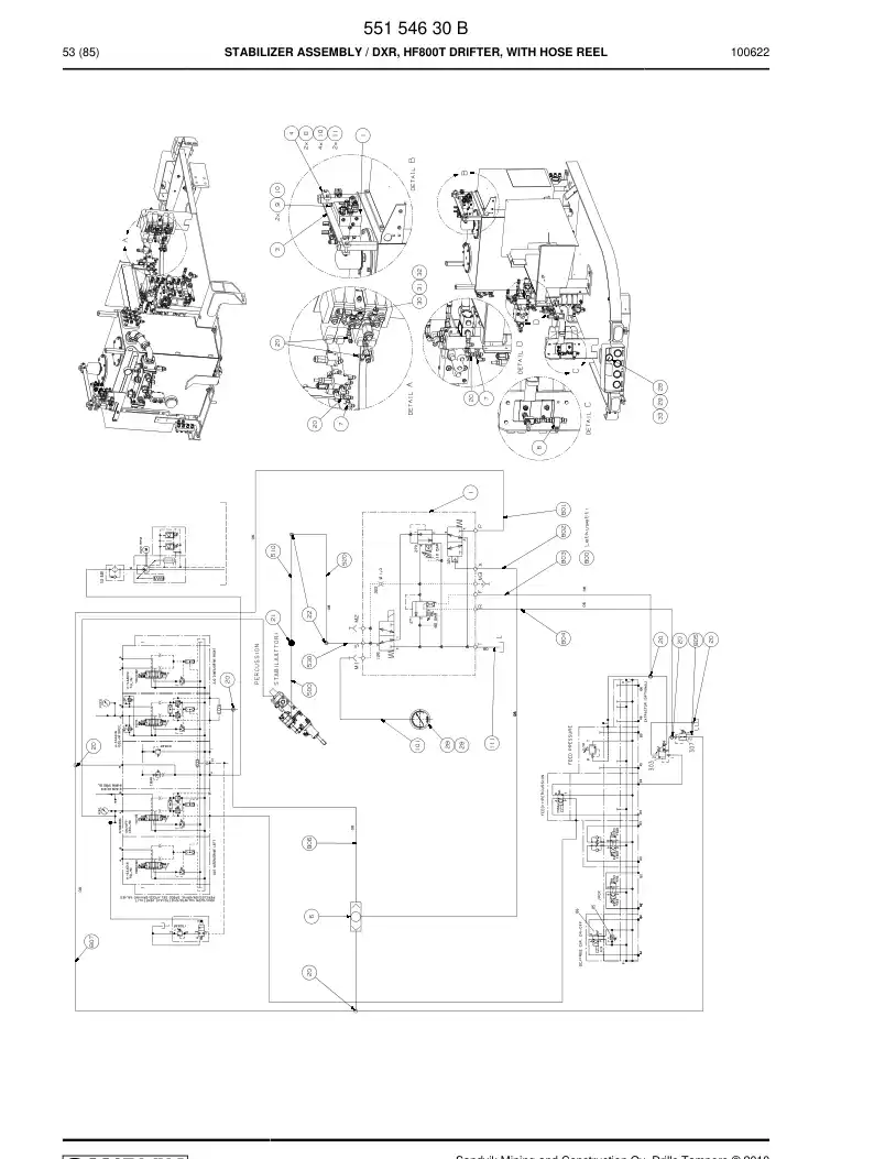 55154630 551 546 30 STABILIZER ASSEMBLY - Sandvik Technical Drawing
