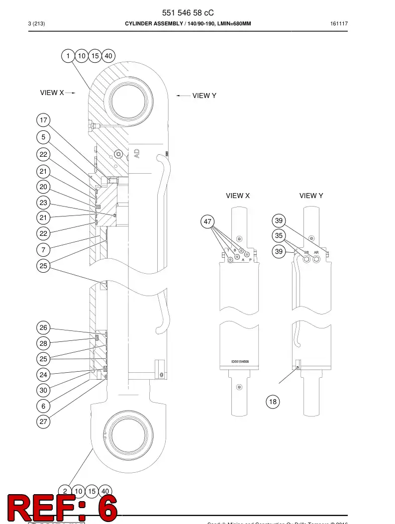 55154634 551 546 34 Cover, Front - Sandvik Technical Drawing