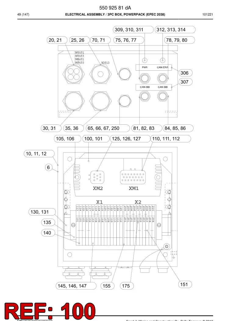 55154765 551 547 65 PREPARED DEVICE - Sandvik Technical Drawing