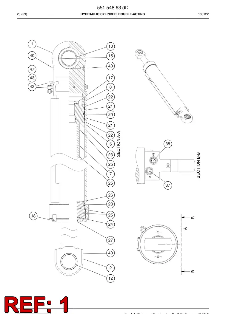 55154866a 551 548 66a Tube, Cylinder - Sandvik Technical Drawing