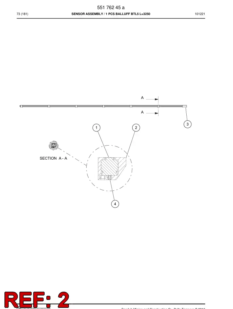 55154936 551 549 36 Bracket - Sandvik Technical Drawing