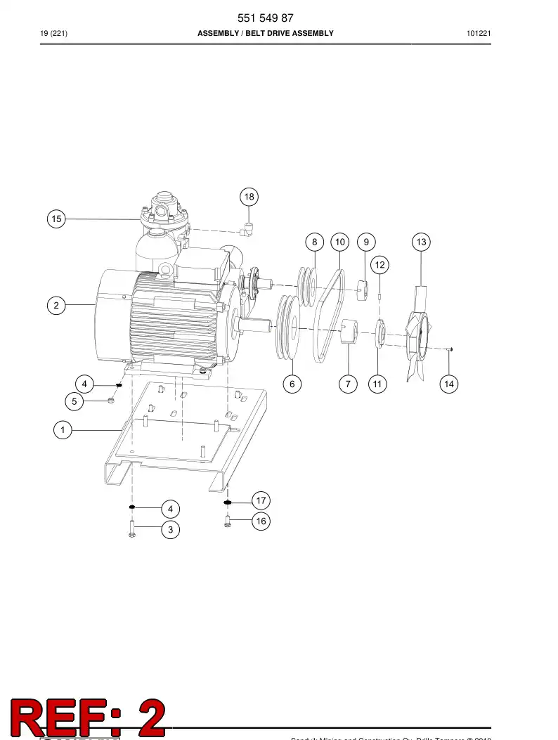 55154988a 551 549 88a Electric motor - Sandvik Technical Drawing
