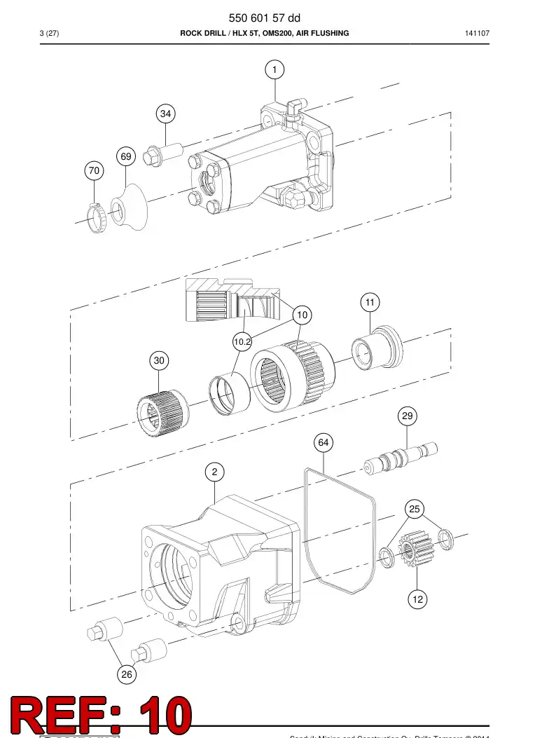 55154993b 551 549 93b Bushing - Sandvik Technical Drawing