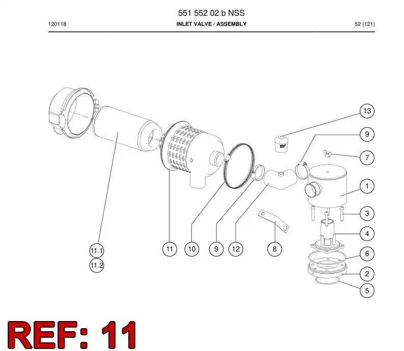551 550 44a Filter Element, Air - drawing