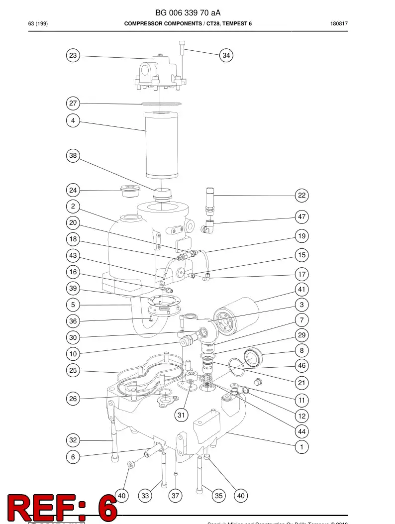 55155064a 551 550 64a Pipe, Intake - Sandvik Technical Drawing