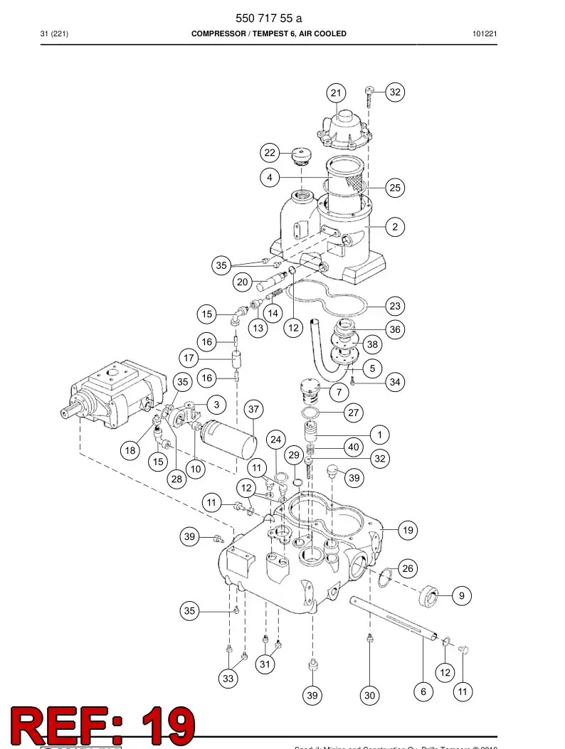 55155071 551 550 71 Frame - Sandvik Technical Drawing