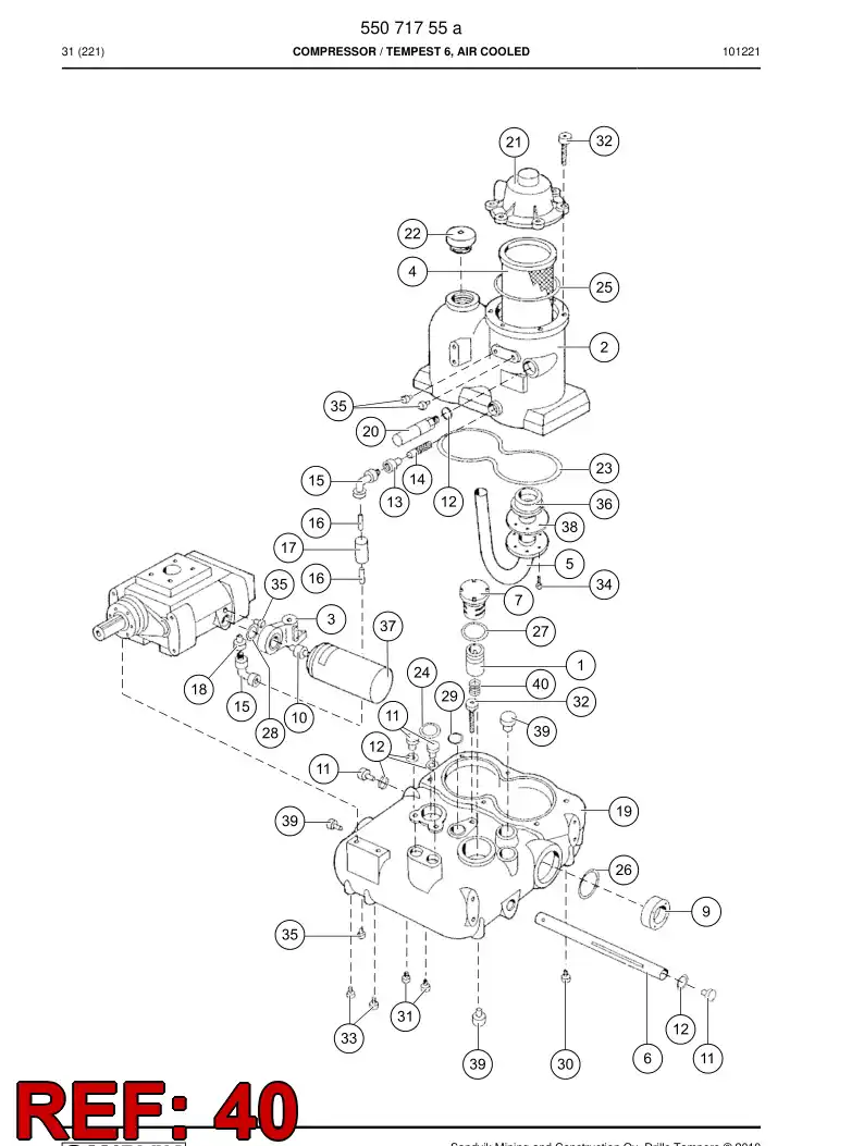 55155079 551 550 79 Spring - Sandvik Technical Drawing