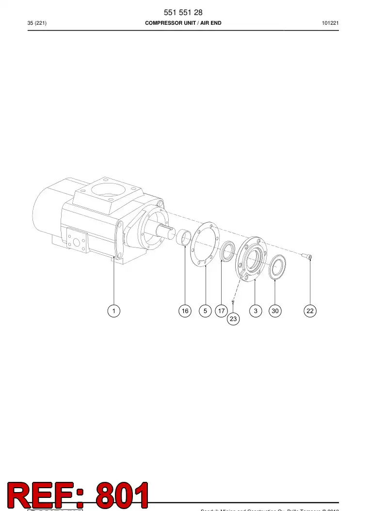 55155080 551 550 80 Seal kit - Sandvik Technical Drawing