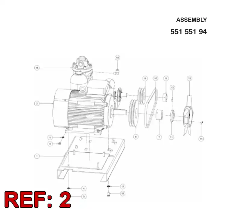 55155190 551 551 90 Electric motor - Sandvik Technical Drawing