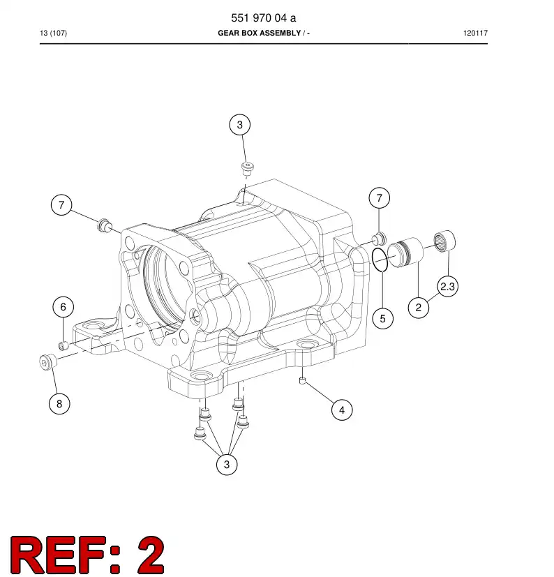 55155203 551 552 03 Bearing assembly - Sandvik Technical Drawing