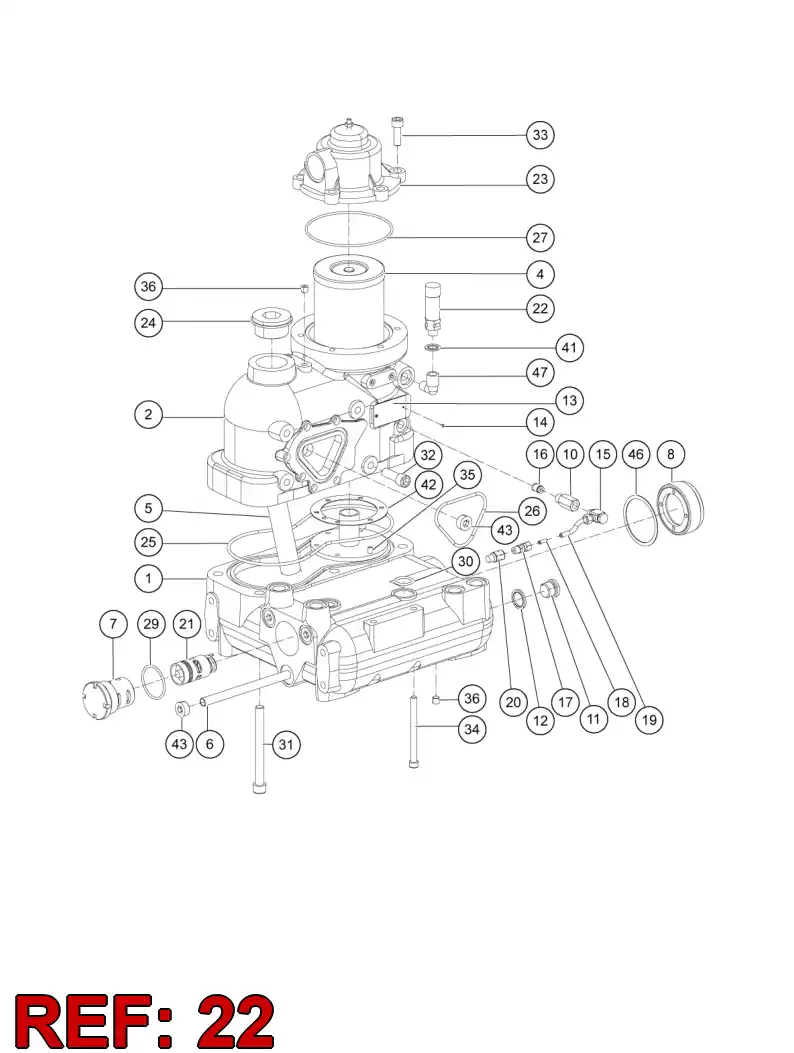 55155215 551 552 15 Valve, Shock Load - Sandvik Technical Drawing