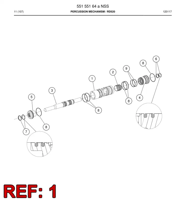 55155218 551 552 18 Sleeve, Pilot - Sandvik Technical Drawing