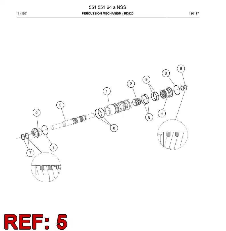 55155230 551 552 30 Bearing assembly - Sandvik Technical Drawing
