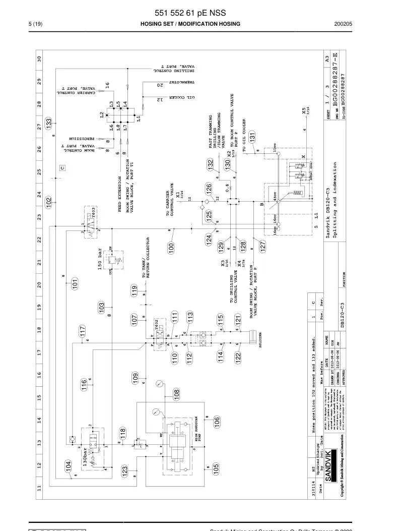 55155261p 551 552 61p Hosing Set - Sandvik Technical Drawing