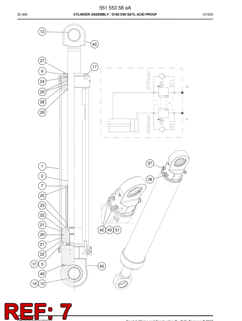 55155361a 551 553 61a Bushing - Sandvik Technical Drawing