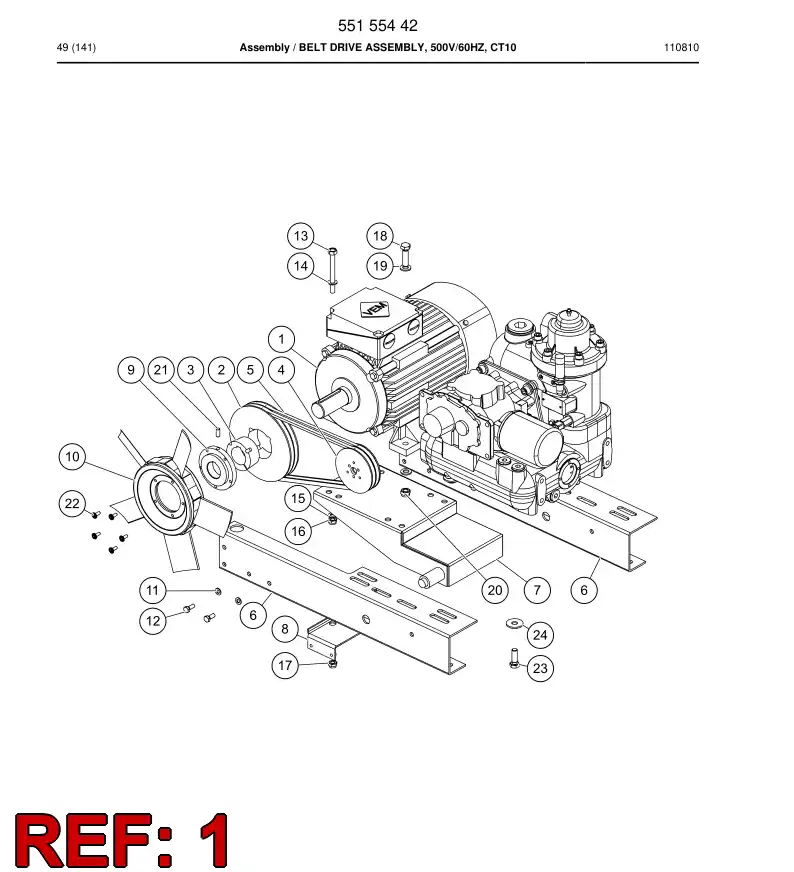 55155443 551 554 43 Motor, Electric - Sandvik Technical Drawing