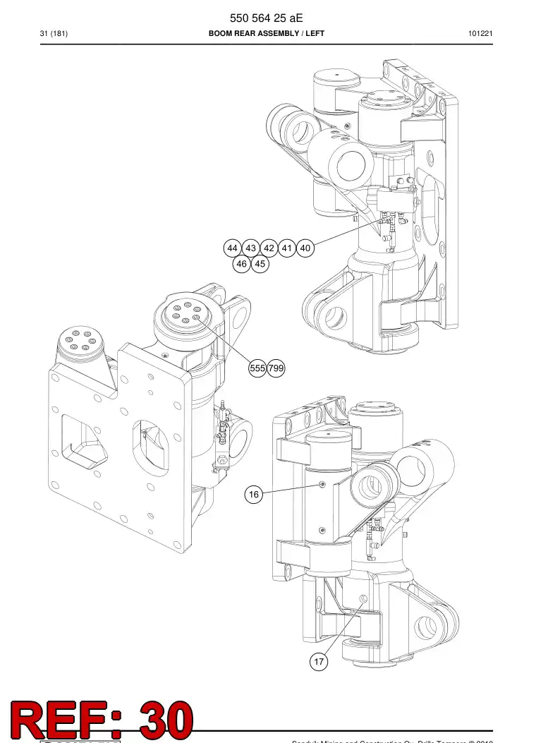 55155455 551 554 55 Supporting block - Sandvik Technical Drawing