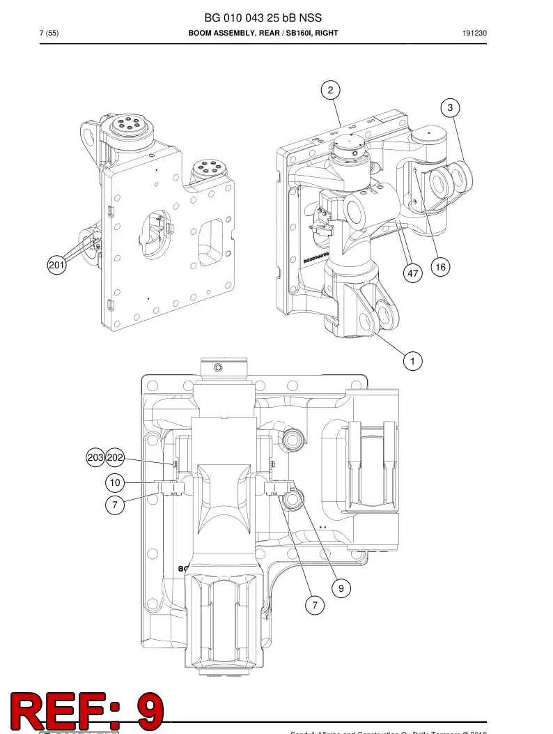 55155455c 551 554 55c Bracket - Sandvik Technical Drawing