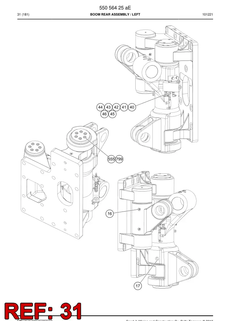 55155456 551 554 56 Supporting block - Sandvik Technical Drawing