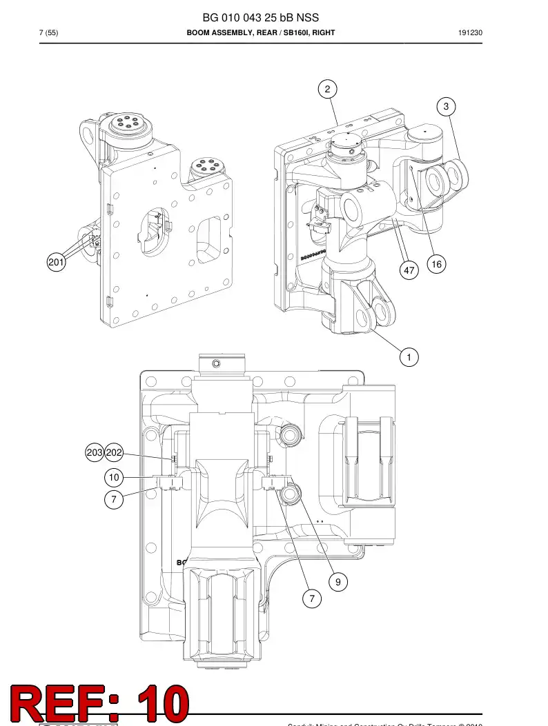 55155456g 551 554 56g Bracket - Sandvik Technical Drawing