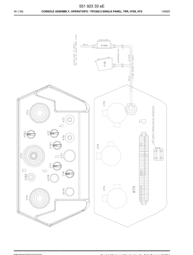 55155515b 551 555 15b Joystick - Sandvik Technical Drawing