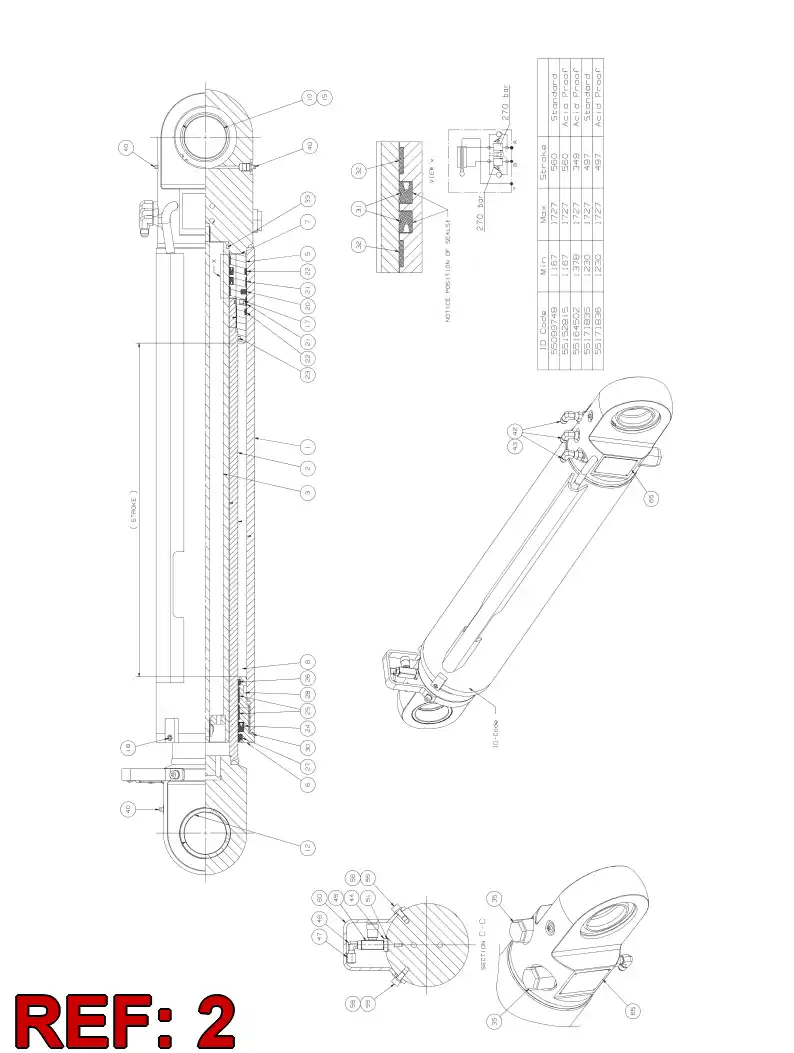 55155557 551 555 57 PISTON ROD ASSEMBLY - Sandvik Technical Drawing