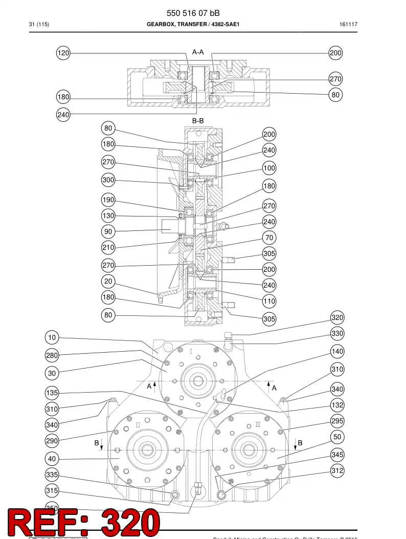 55155671a 551 556 71a Breather - Sandvik Technical Drawing