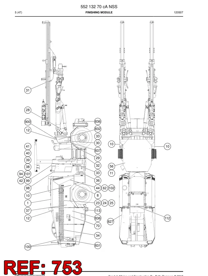 55155770 551 557 70 Decal - Sandvik Technical Drawing