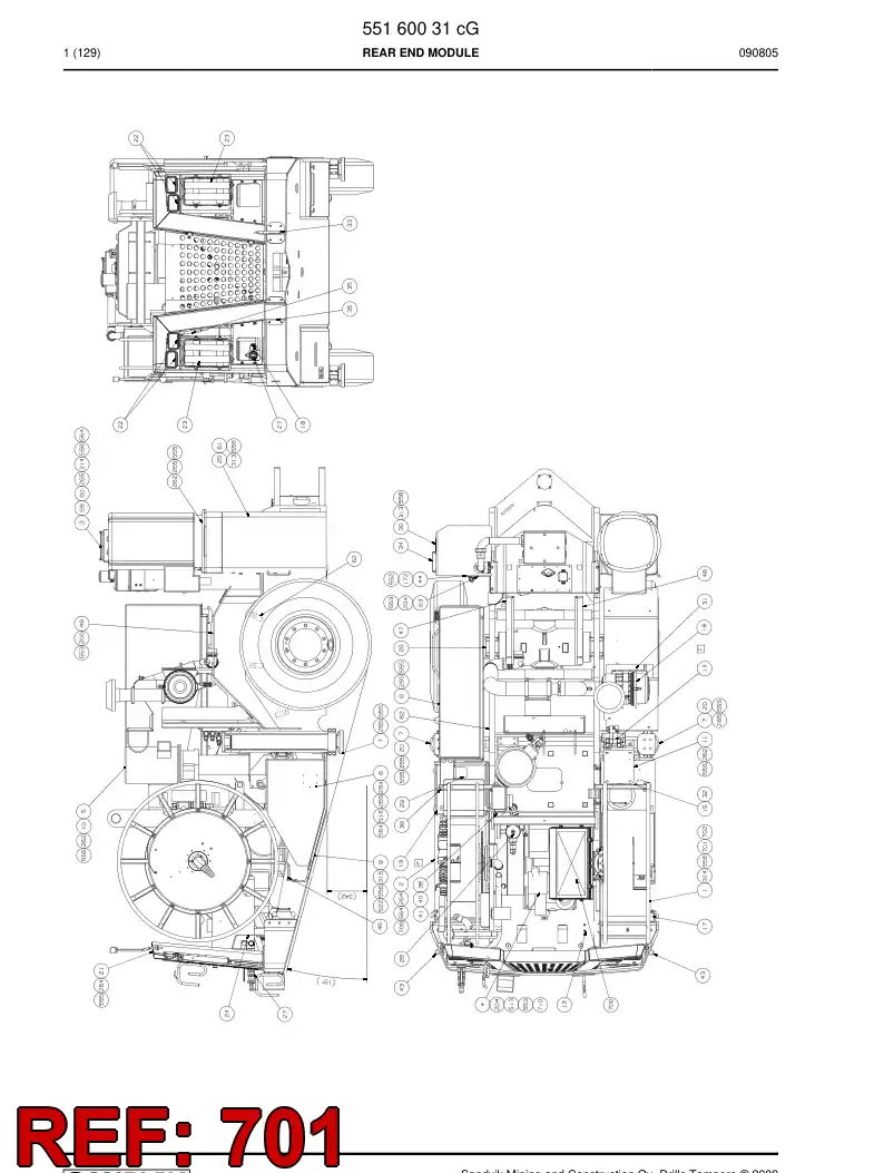 55155776 551 557 76 Power cable - Sandvik Technical Drawing