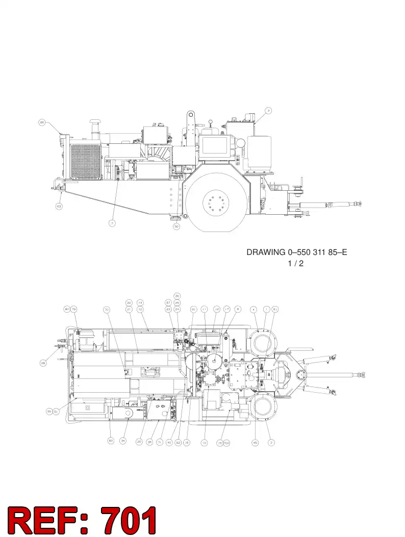 55155780 551 557 80 POWER CABLE - Sandvik Technical Drawing