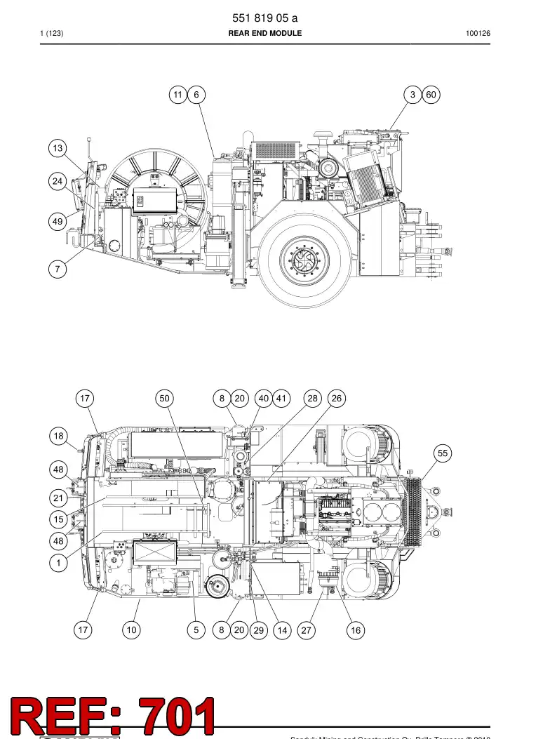 55155781 551 557 81 Power cable - Sandvik Technical Drawing