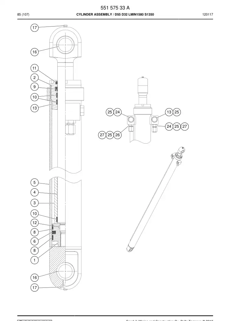 55155841 551 558 41 Seal kit - Sandvik Technical Drawing