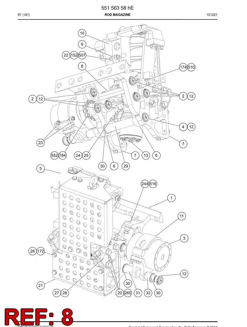 55155929 551 559 29 TURNING MECHANISM - Sandvik Technical Drawing