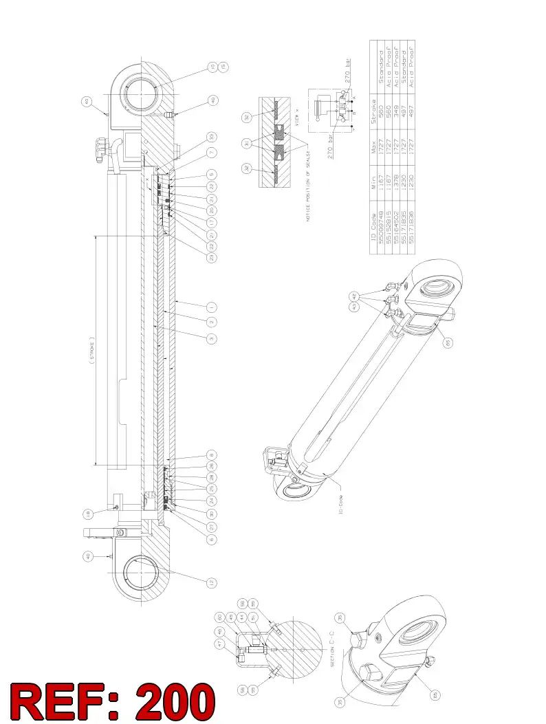 55155989 551 559 89 SEAL KIT - Sandvik Technical Drawing